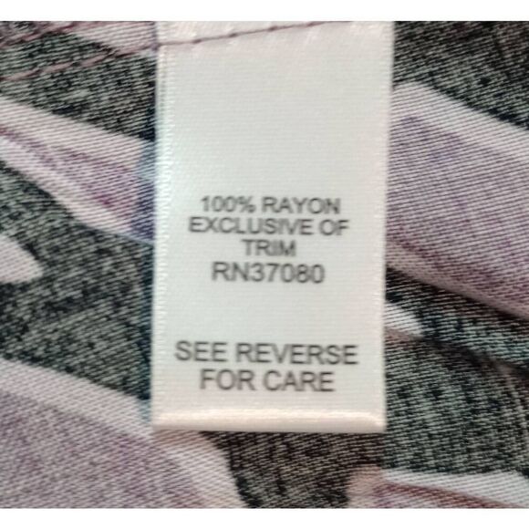 Cato Shirt Ladies Medium Purple Black Long Sleeve Button Front Bell Sleeve - Picture 6 of 7